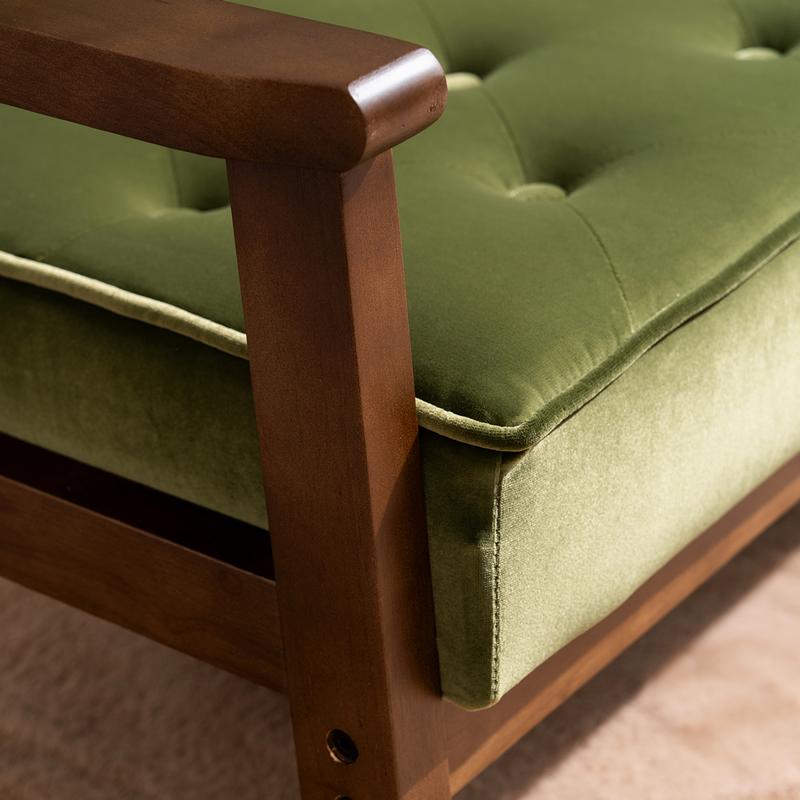 With：）SOFA（ウィズソファ） ソファ 2人掛け 木肘付き コンパクト