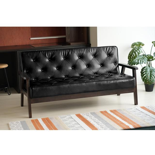 With：）SOFA（ウィズソファ） 爆買 ソファ ソファー 3人掛け 木肘 木