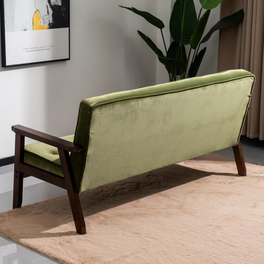 With：）SOFA（ウィズソファ） ソファ 3人掛け 木肘付き ファブリック