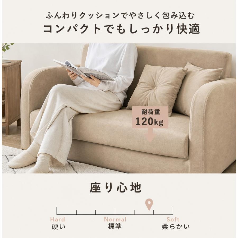 With：）SOFA（ウィズソファ） ソファーベッド 厚め 11cm 2人掛け
