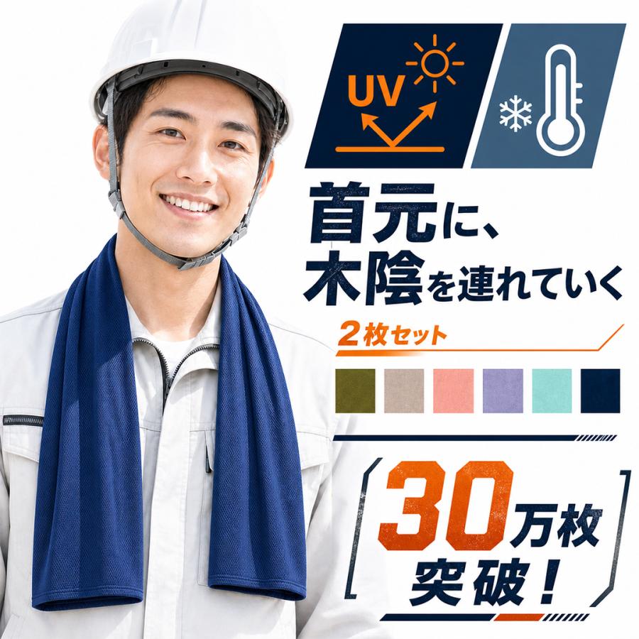 クールタオル 2枚セット 冷感タオル ひんやりタオル 夏 冷却 野球 タオル 熱中症対策 UVカット ネッククーラー アイスタオル 冷たいタオル 冷えるタオル 父の日（Yahoo!・withbambiヤフー店）