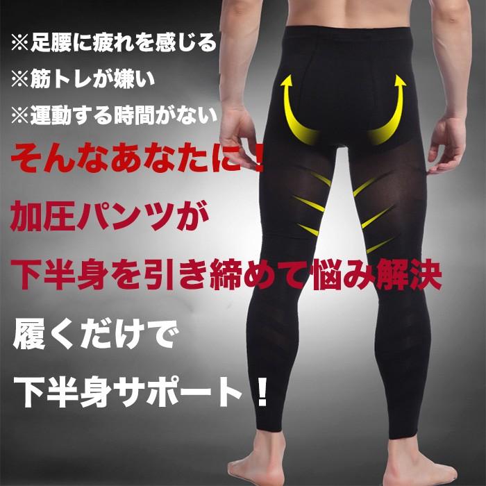 加圧パンツ 加圧ロングスパッツ 筋トレ パンツ 機能性インナー メンズ スポーツ 締め付け 姿勢補助 サポーター 補正下着 ウエスト｜withbambistore｜04