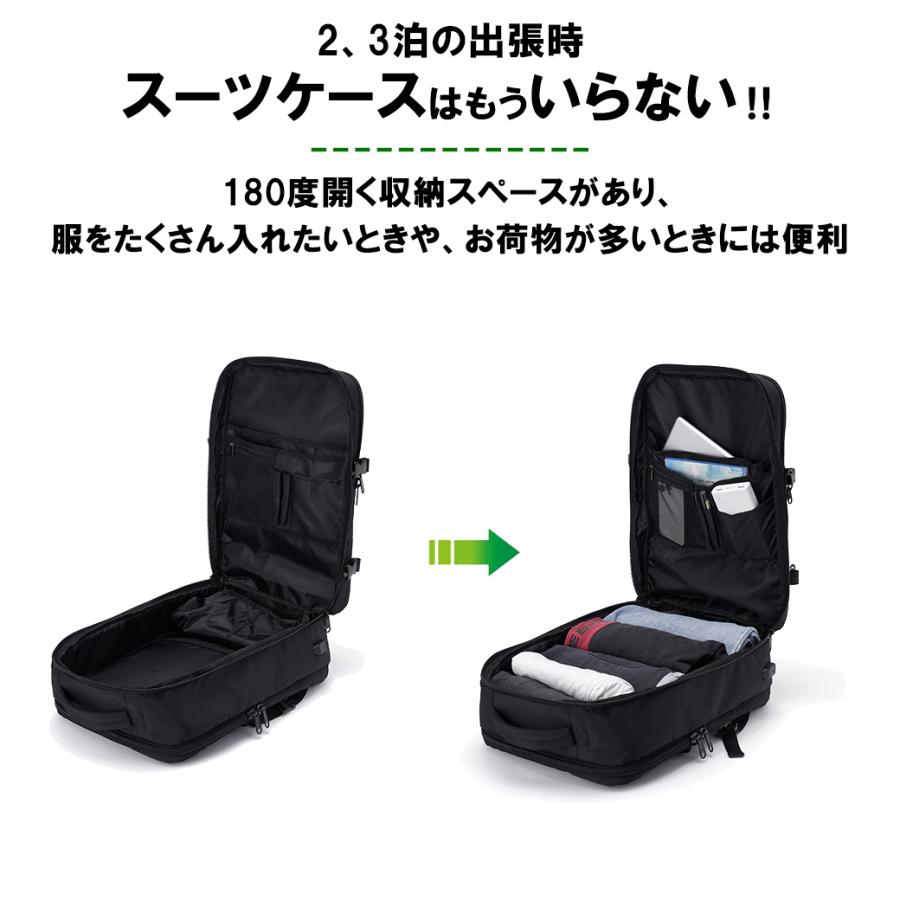 リュック メンズ レディース おしゃれ 大容量 ビジネスリュック 軽量 通勤 通学 出張用 営業バッグ リュックサック バックパック シンプル 黒 40L 多機能 爆買 | withBambi | 08