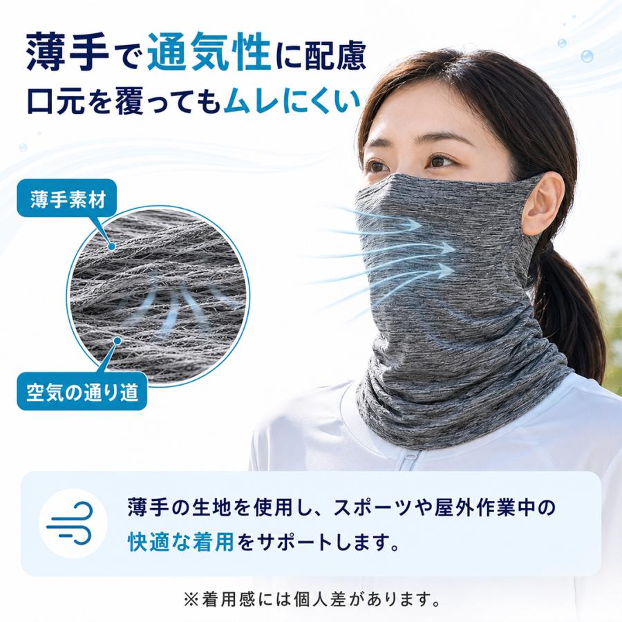 フェイスカバー UVカット 冷感 UPF50+ ネックカバー 夏用 接触冷感
