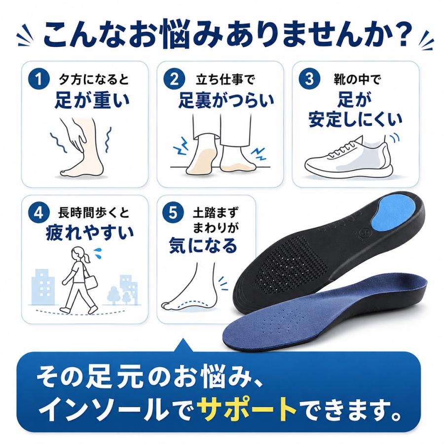 withBambi インソール アーチサポート 偏平足 土踏まず 衝撃吸収 立体