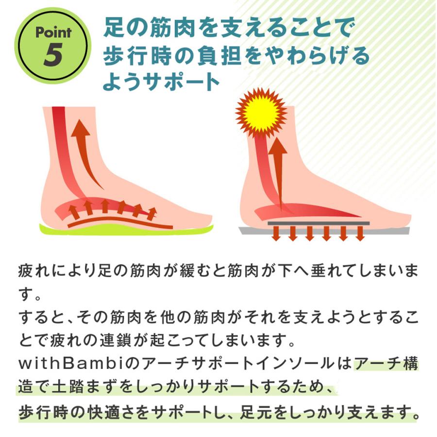 インソール アーチサポート 立ち仕事 疲れない 土踏まず 衝撃吸収 反発 中敷き ランニング靴 偏平足 スポーツ 矯正 美脚 スニーカー 姿勢 父の日 ポイント利用 | withBambi | 15
