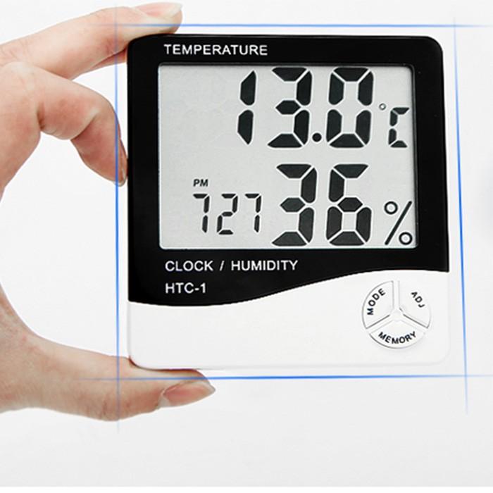 デジタル温湿度計 天気 気温 温度計 湿度計 時計 アラーム 温度 測定器 卓上 スタンド フック穴 単4 おしゃれ うるおいチェックに｜withbambistore｜06