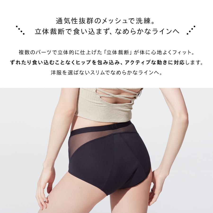 吸水ショーツ 60ml 吸収ショーツ 軽い日 普通 速乾 サニタリー パンツ 消臭 防臭 抗菌 おしゃれ メッシュ 蒸れない Be-A エアライトショーツ |  | 16