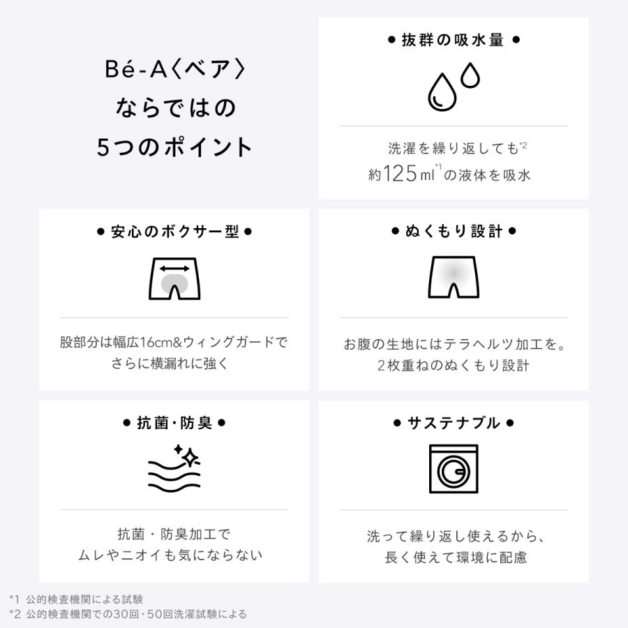 Be-A シグネチャー ショーツ 03 吸水ショーツ サニタリーショーツ 吸収 横漏れ 漏れない レディース |  | 07