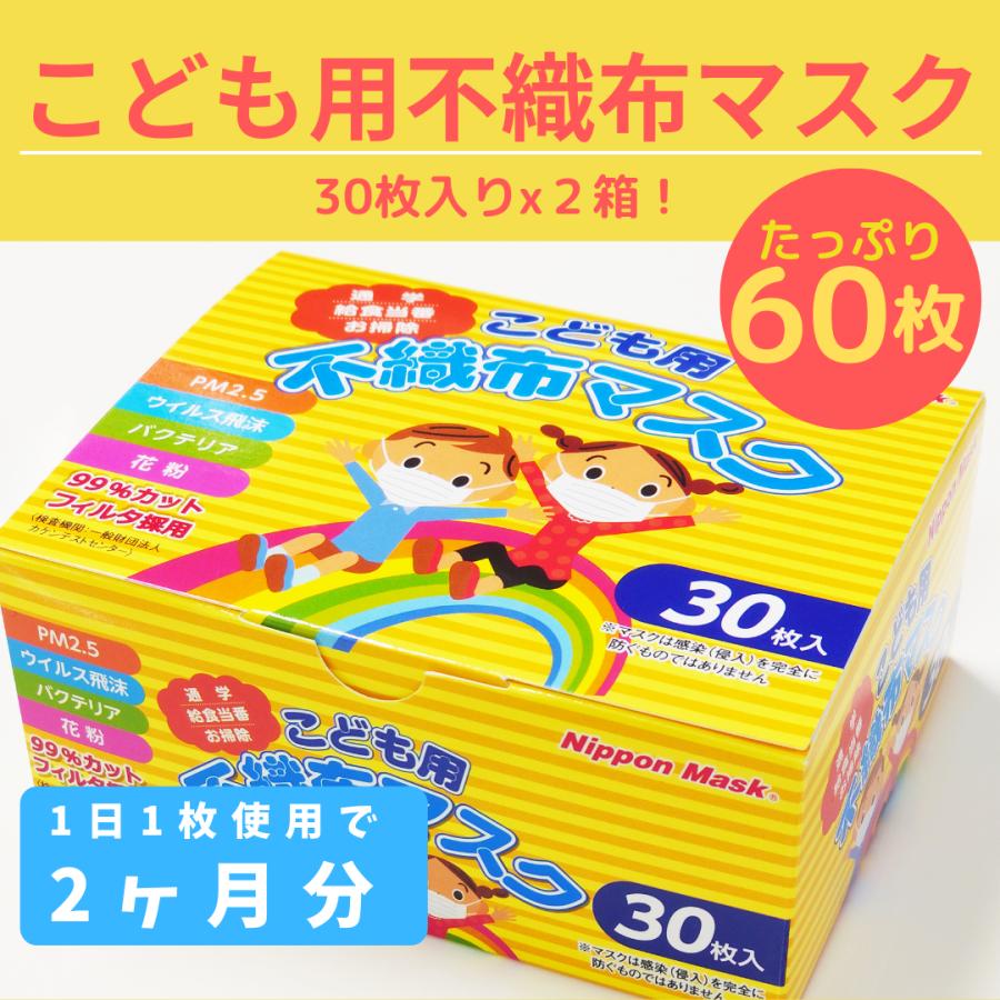 こども用不織布マスク　30枚入×２箱　60枚　横井定（株）高品質マスク | 横井定