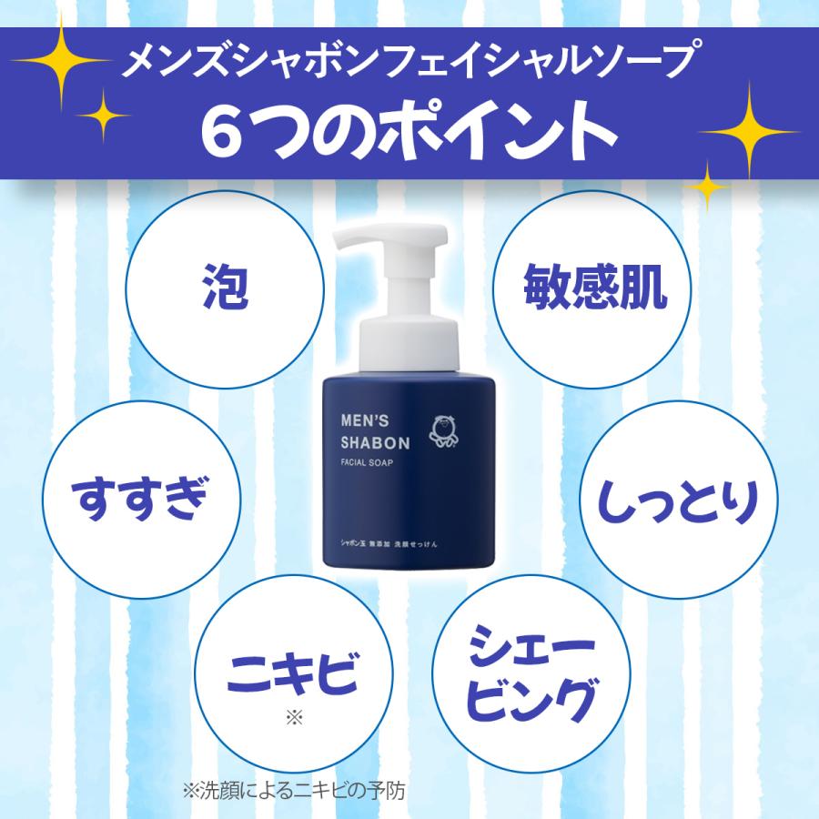 シャボン玉石けん メンズシャボン フェイシャルソープ ボトル300mL|withemx|07