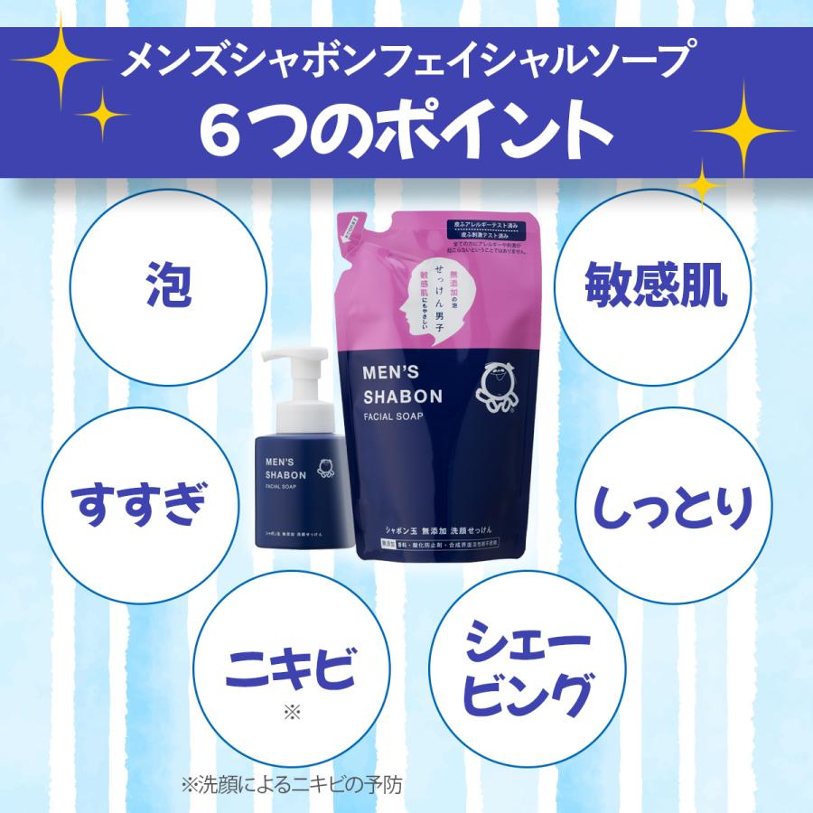 シャボン玉石けん メンズシャボン フェイシャルソープ つめかえ用 250mL | シャボン玉石けん | 06