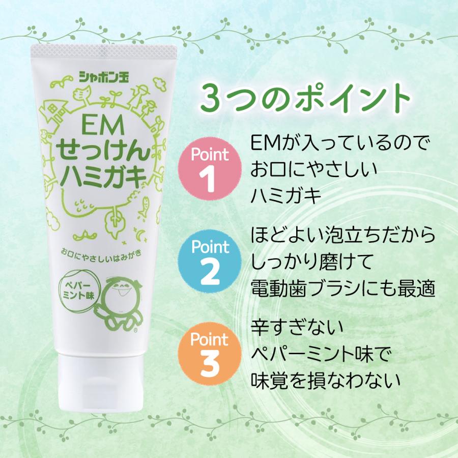 EMせっけんハミガキ 140g ペパーミント味 歯磨き粉 シャボン玉石けん 10個セット | シャボン玉石けん | 01