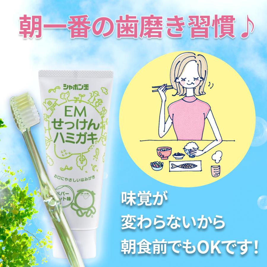 EMせっけんハミガキ 140g ペパーミント味 歯磨き粉 シャボン玉石けん 10個セット | シャボン玉石けん | 03
