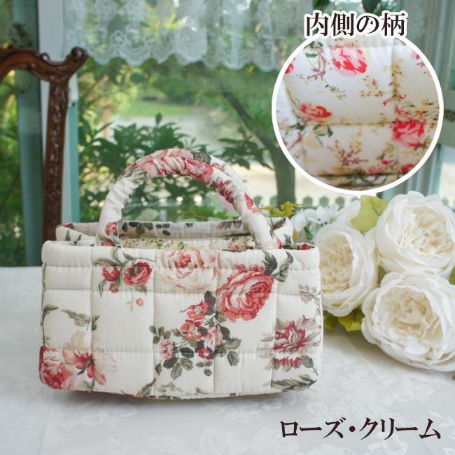 ミニソフトバスケット 小物入れ ローズ 花柄 薔薇 かわいい 収納
