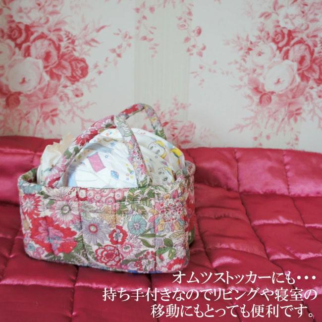 ミニソフトバスケット 小物入れ ローズ 花柄 薔薇 かわいい 収納