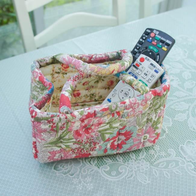 ミニソフトバスケット 小物入れ ローズ 花柄 薔薇 かわいい 収納