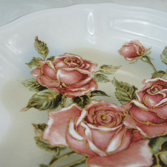 カップソーサー ゴールドローズ 高台 ティーカップ おしゃれ 薔薇と