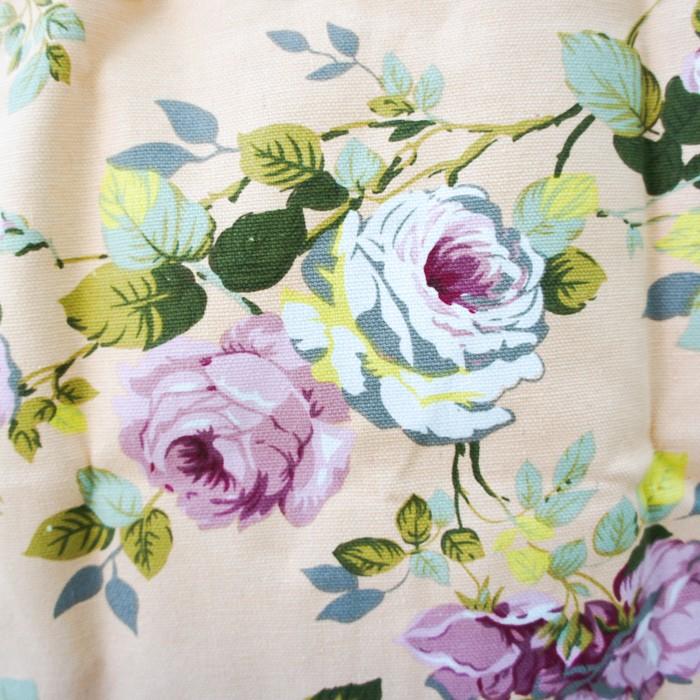 トートバッグ 内ポケット付き ローズ 薔薇 花柄 ピンク ブルー