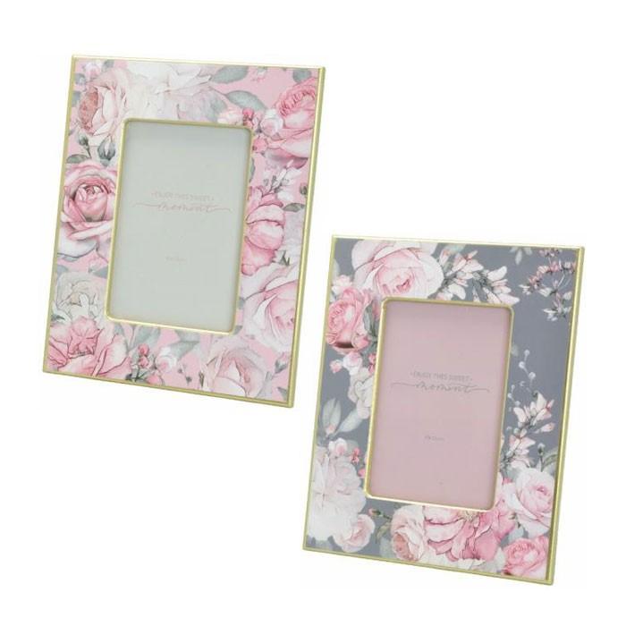 写真立て フォトフレーム 縦横両用 フレンチローズ ピンク グレー 薔薇 ロマンチック おしゃれ かわいい ギフト P Withheart 通販 Yahoo ショッピング