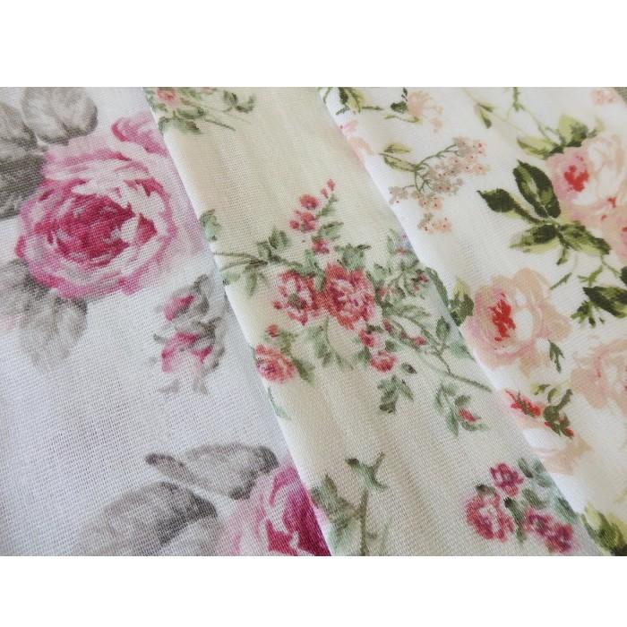 フェイスタオル おしゃれ ガーゼ 花柄 薔薇 ローズ やわ肌 ルーシー