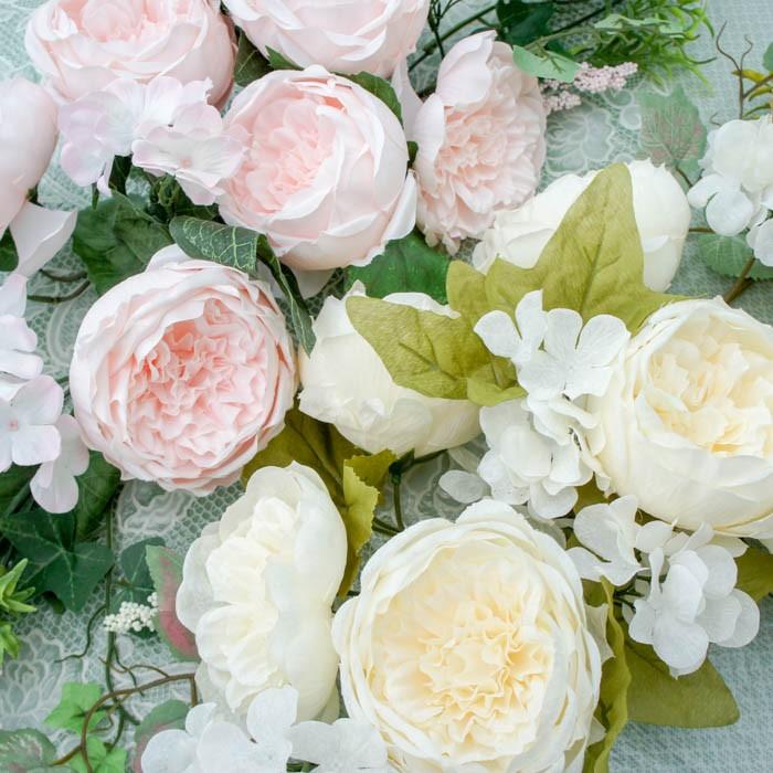 イングリッシュローズスワッグ ピンク クリーム ワイン 造花 アレンジメント 薔薇 Ve 60 Withheart 通販 Yahoo ショッピング