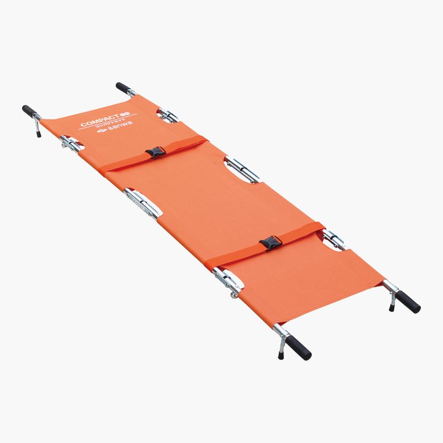 8ツ折 担架 コンパクトエイト 折りたたみ 軽量 アルミ製 安全ベルト付き 収納ケース付き 三和製作所 防災用担架 ストレッチャー 簡易ベッド【メーカー直送品】 |  | 05