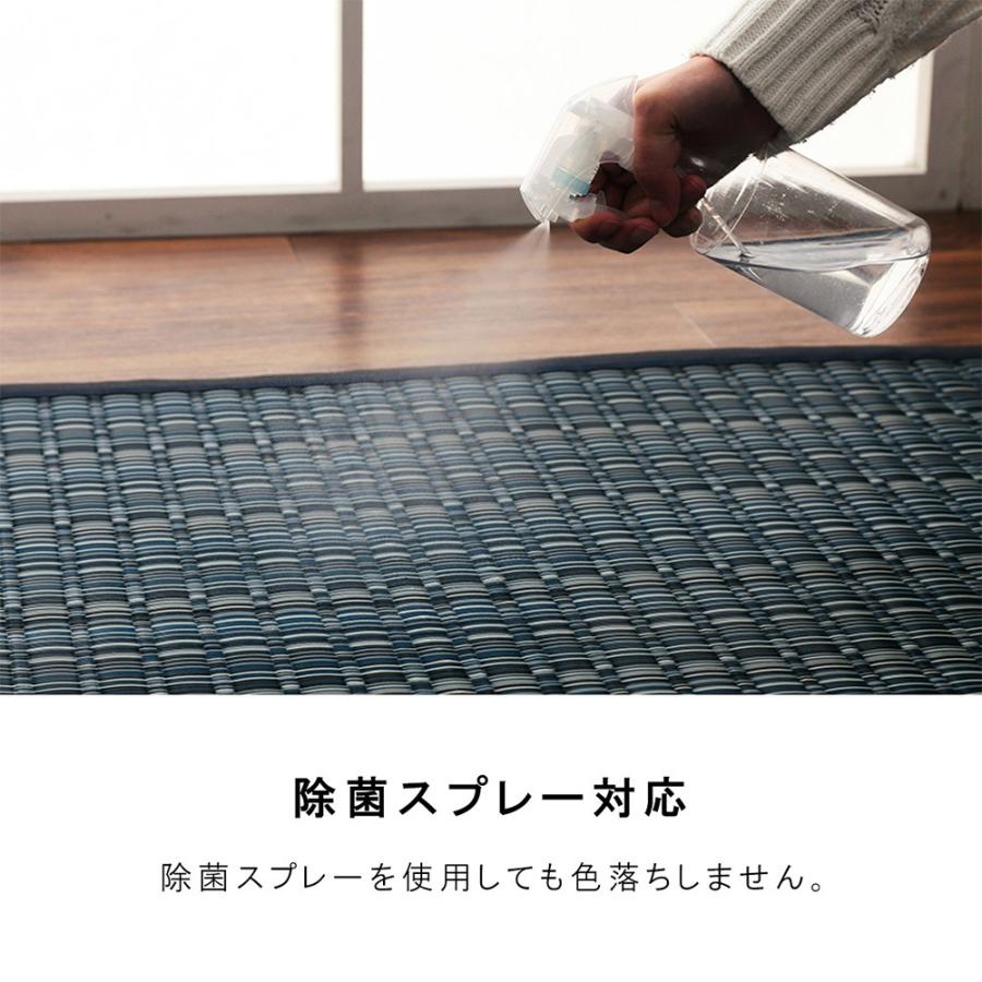 ラグ マット い草 調 江戸間3畳 約174×261cm ネイビー 洗える 日本 洗える カーペット 江戸間3畳 約174×261cm 敷詰 ラグ い草調 丈夫 日本