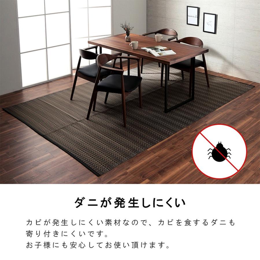 日本製☆洗える PPカーペット ネイビー本間3畳 約191×286cm 洗える カーペット 本間 3畳 約191×286cm ダイニング い草調 ラグ 敷詰