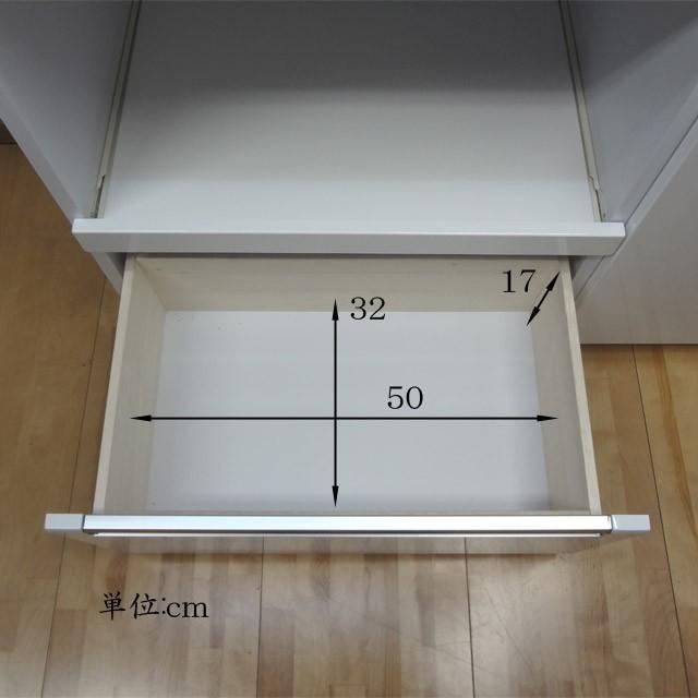 食器棚 幅90cm 完成品 ダイニングボード ホワイト 鏡面 キッチンボード