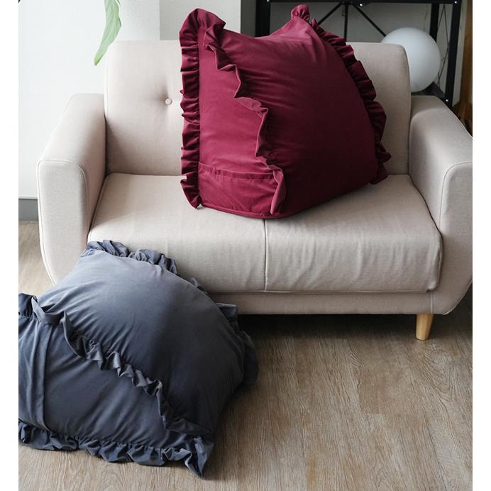 フリル 収納袋 布団収納 毛布収納 背もたれになる 三角 ブランケット収納 タオルケット収納 収納カバー すっきり収納 送料無料 b510f【カバーのみの販売】 | With：）SOFA | 08