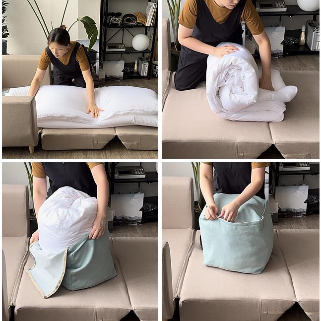 布団収納袋 収納袋 毛布収納 立方体 正方形 キューブ ブランケット収納 タ 洗える 送料無料 メール便 b533 【カバーのみの販売】 | With：）SOFA | 07