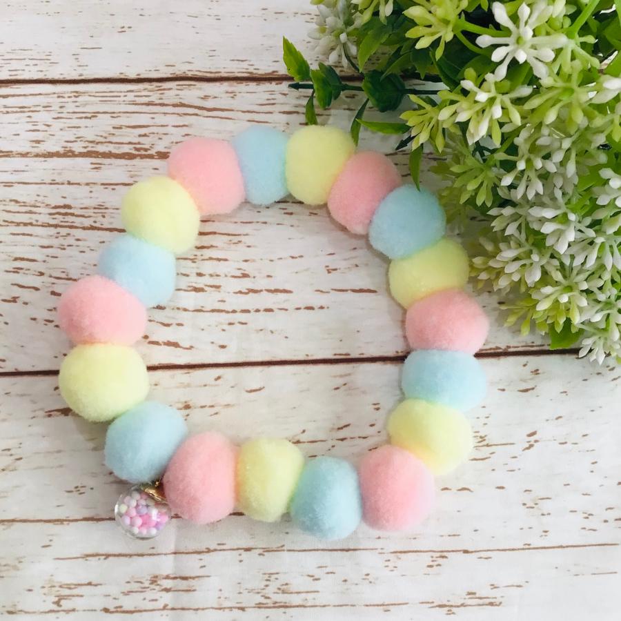 犬 猫 ボンボンチョーカー 首輪 ハンドメイド おすわりくまさん