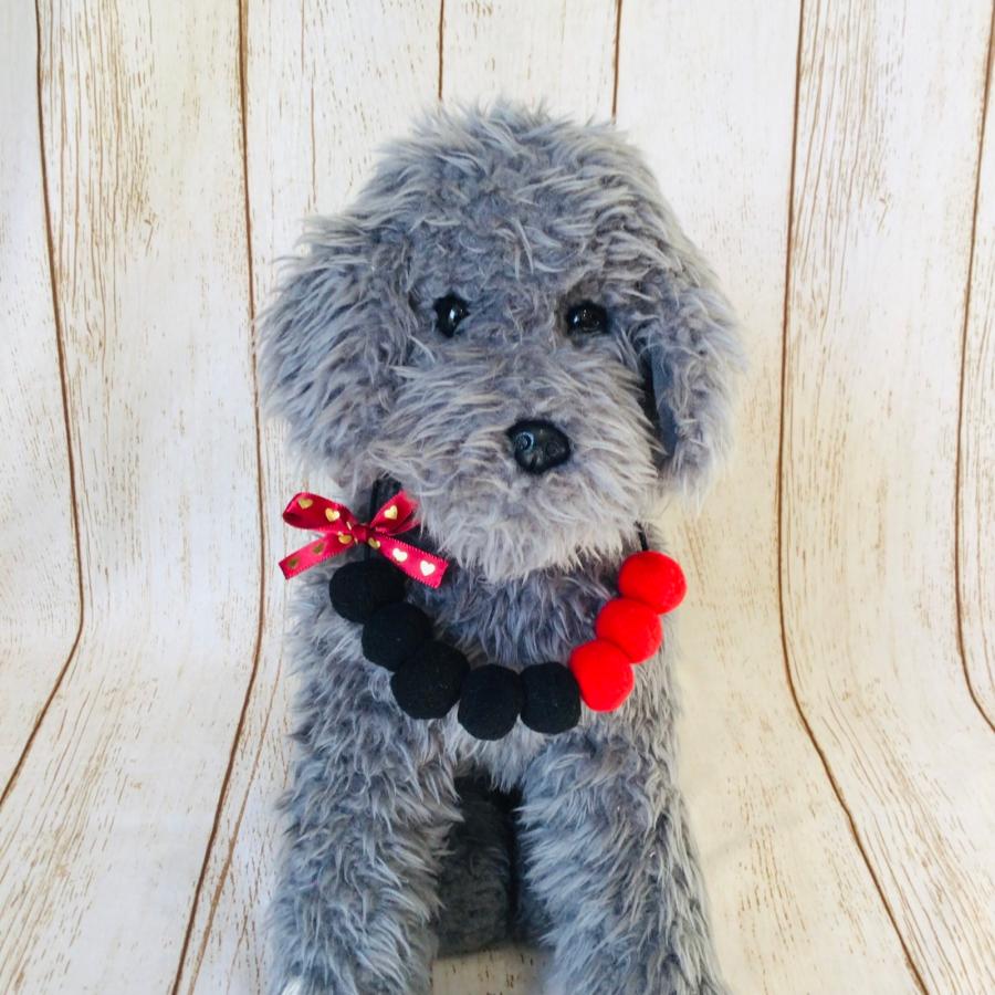 犬 猫 ハート チョーカー バレンタイン ハンドメイド ボールネックレス