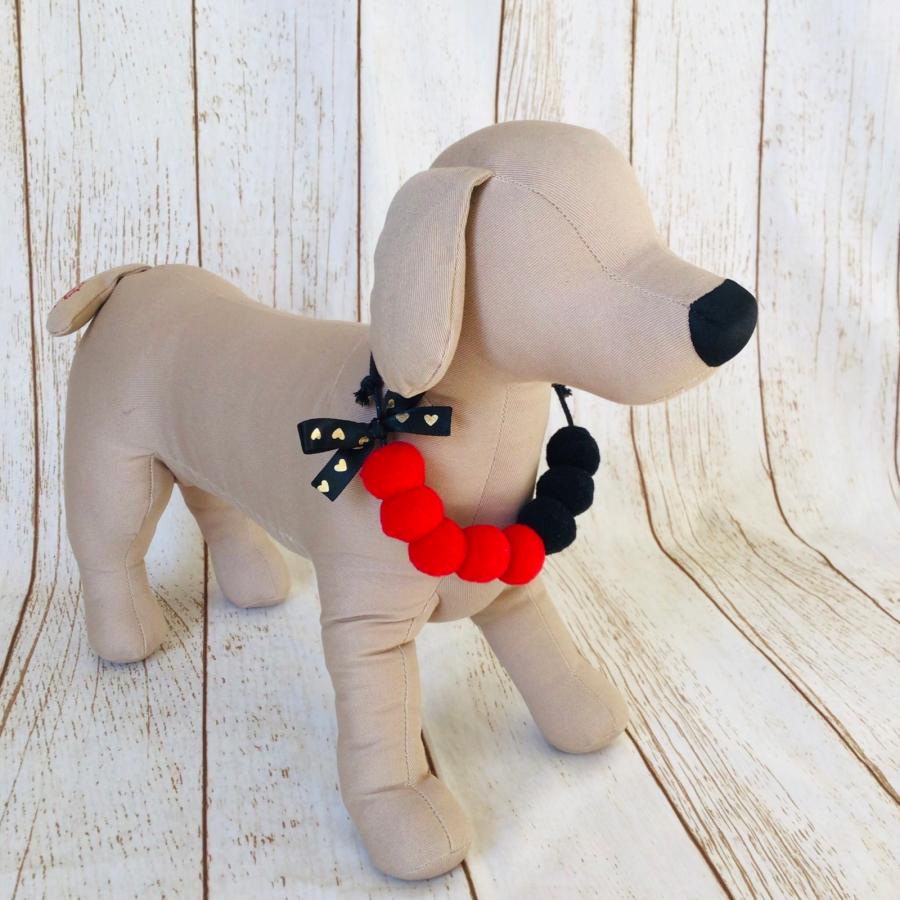 犬 猫 ハート チョーカー バレンタイン ハンドメイド ボールネックレス