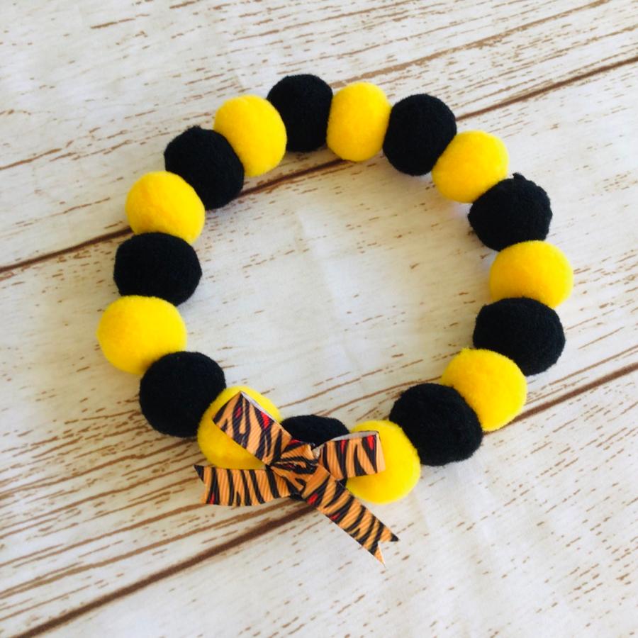犬 猫 服 節分 ハンドメイド ボンボンチョーカー トラ 虎 鬼 ボール
