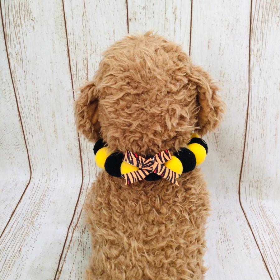 犬 猫 服 節分 ハンドメイド ボンボンチョーカー トラ 虎 鬼 ボール