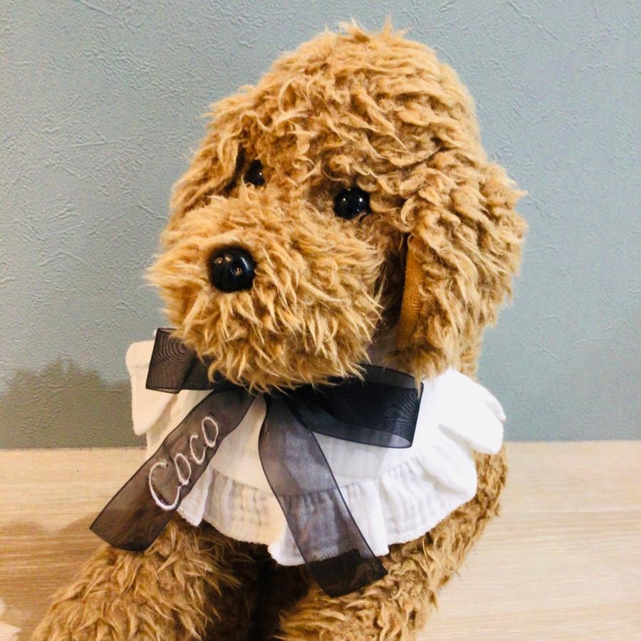 犬 名前入り スタイ つけ襟 バンダナ ケープ ハンドメイド 韓国風 刺繍