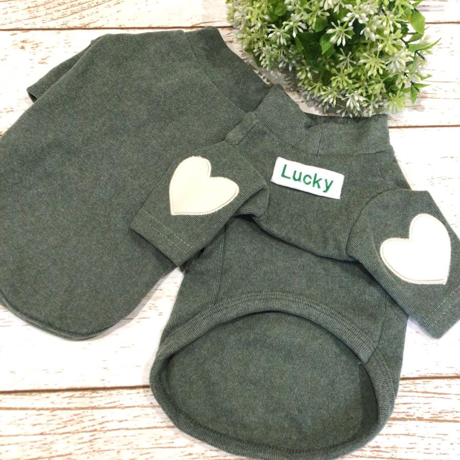 犬 服 うちの子 名前入り ハンドメイド 刺繍 Tシャツ ハイネック 名