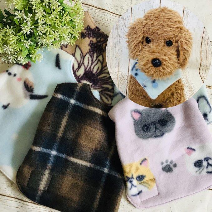 犬 服 着る毛布 パジャマ ドッグウェア ハンドメイド らくらく 着せ