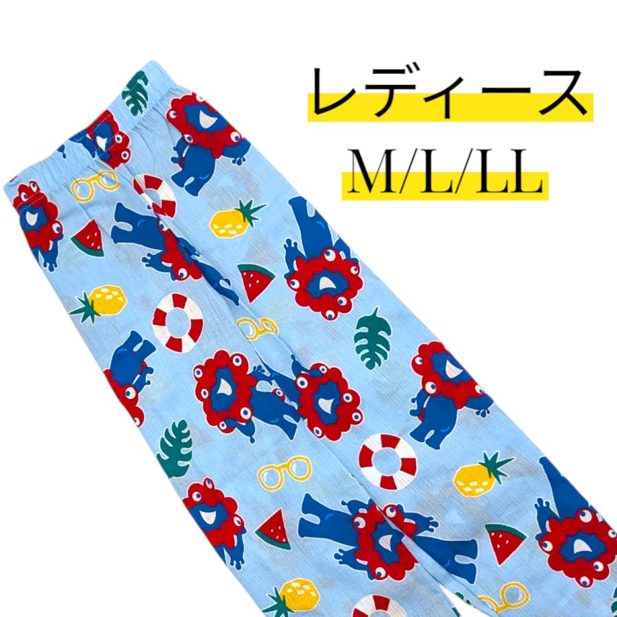 EXPO 2025 大阪 関西 万博 ミャクミャク レディース 婦人 楊柳 ステテコ ライトブルー M L LL の商品画像