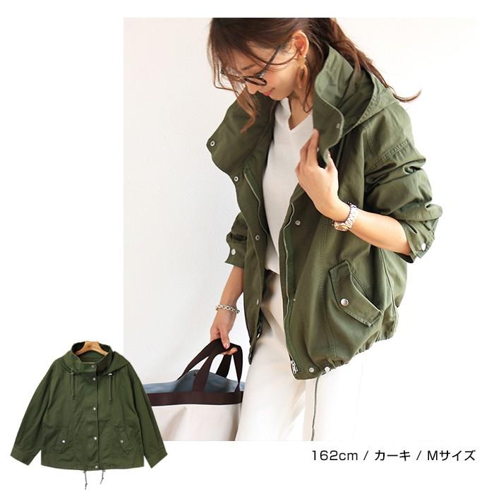 フーデッドマウンテンパーカー レディース 秋春 ライトアウター ミリタリー ジャケット 羽織り 8 5オンスツイル Mサイズ ベージュ カーキ ネイビー ブラック カジュアルクロージング With 通販 Yahoo ショッピング