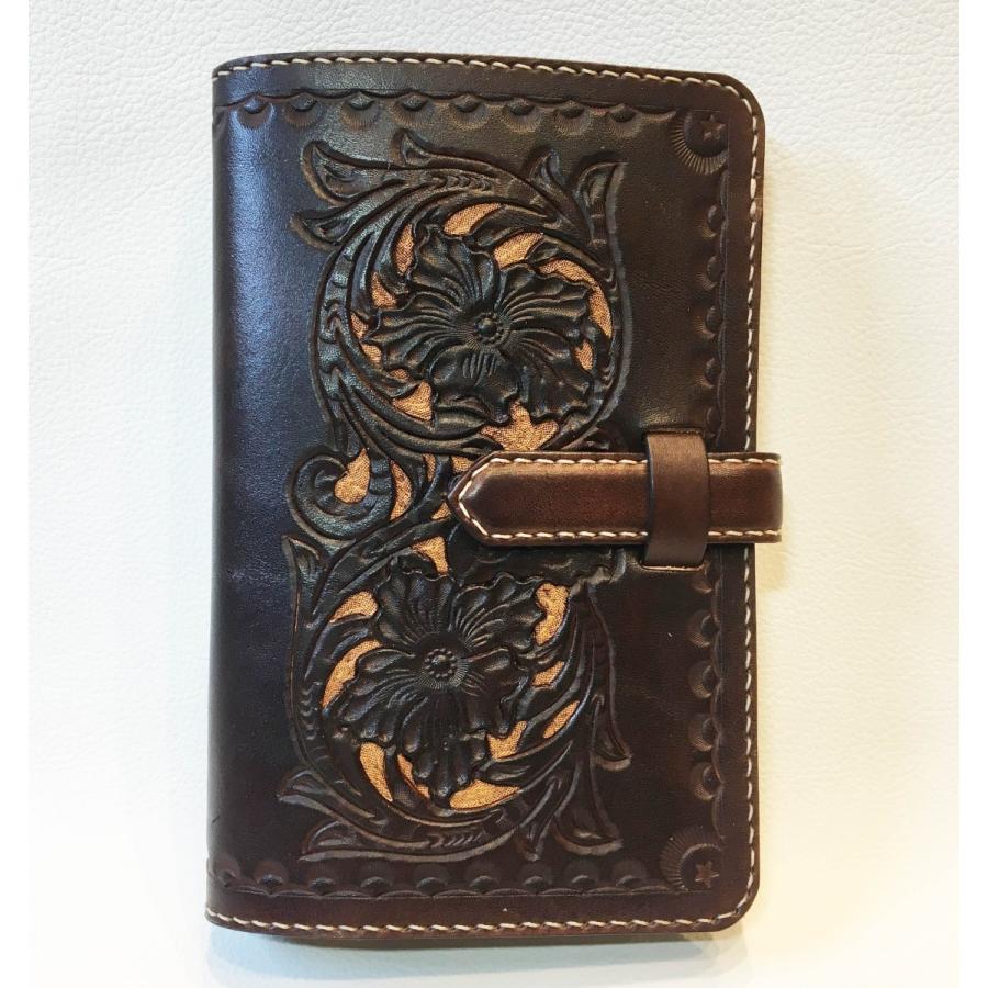 本革製システム手帳（カービング／焦茶） : WIZARD LEATHER - 通販