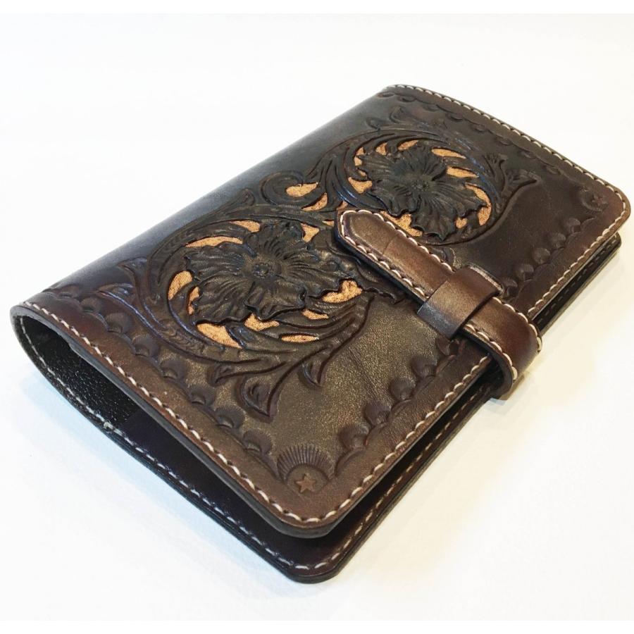 本革製システム手帳（カービング／焦茶） : WIZARD LEATHER - 通販