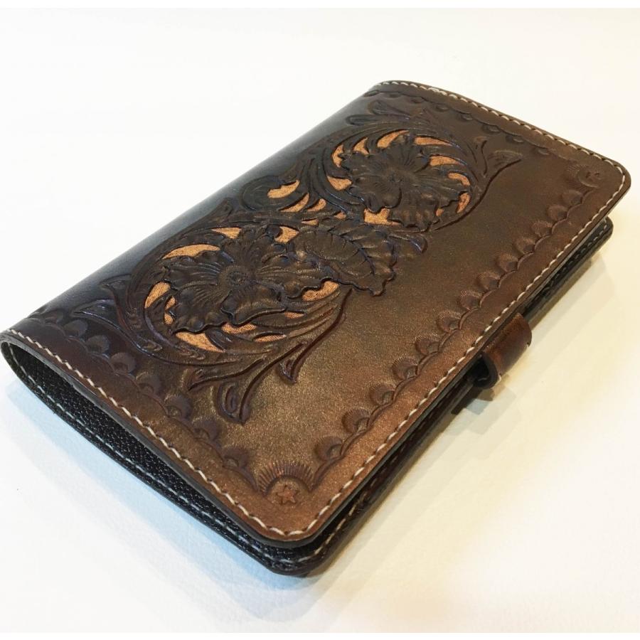 本革製システム手帳（カービング／焦茶） : WIZARD LEATHER - 通販