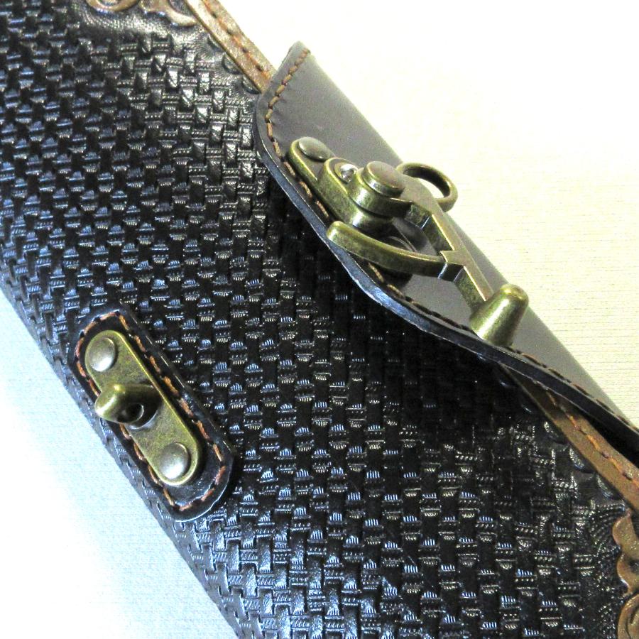 本革製スティック・ケース（カービング／黒革） : WIZARD LEATHER