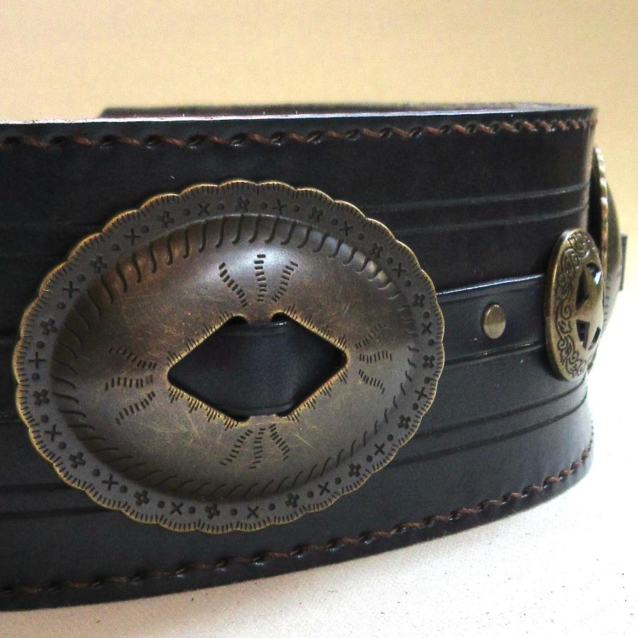 在庫処分！ギターストラップ　本革3mm厚　ウエスタンバックル　117〜130cm 在庫処分！ギターストラップ 本革3mm厚 117〜130cm ウエスタン