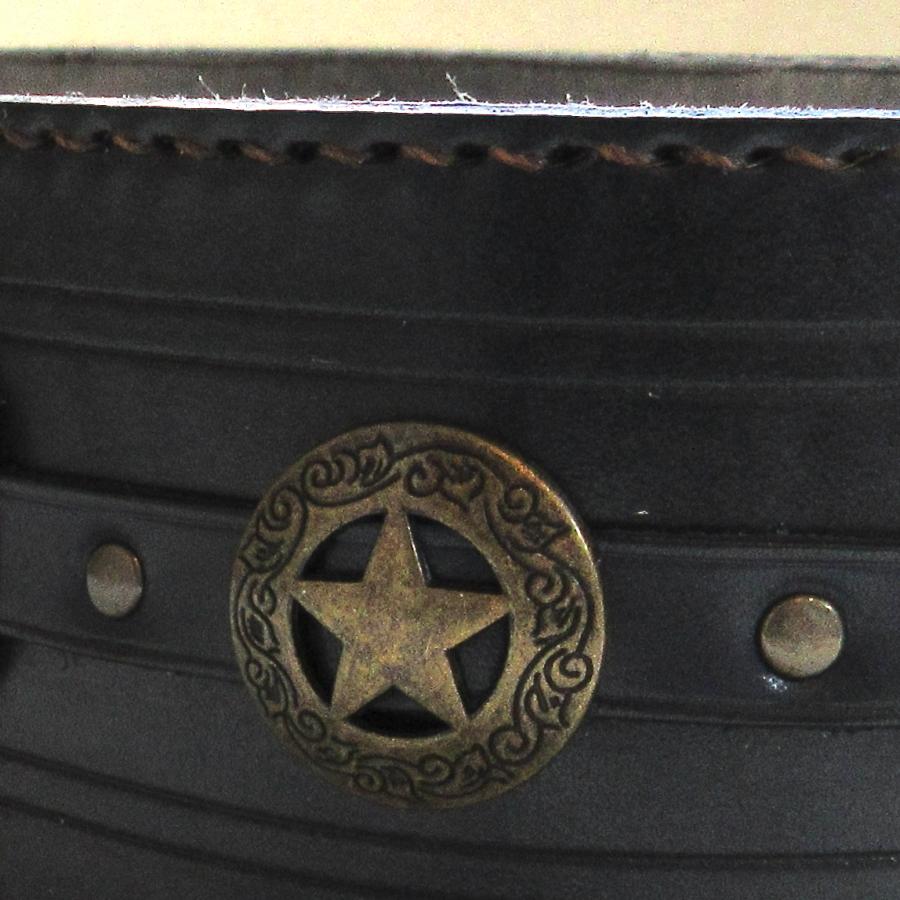 本革製ギター・ストラップ（ネイビー／コンチョ） : WIZARD