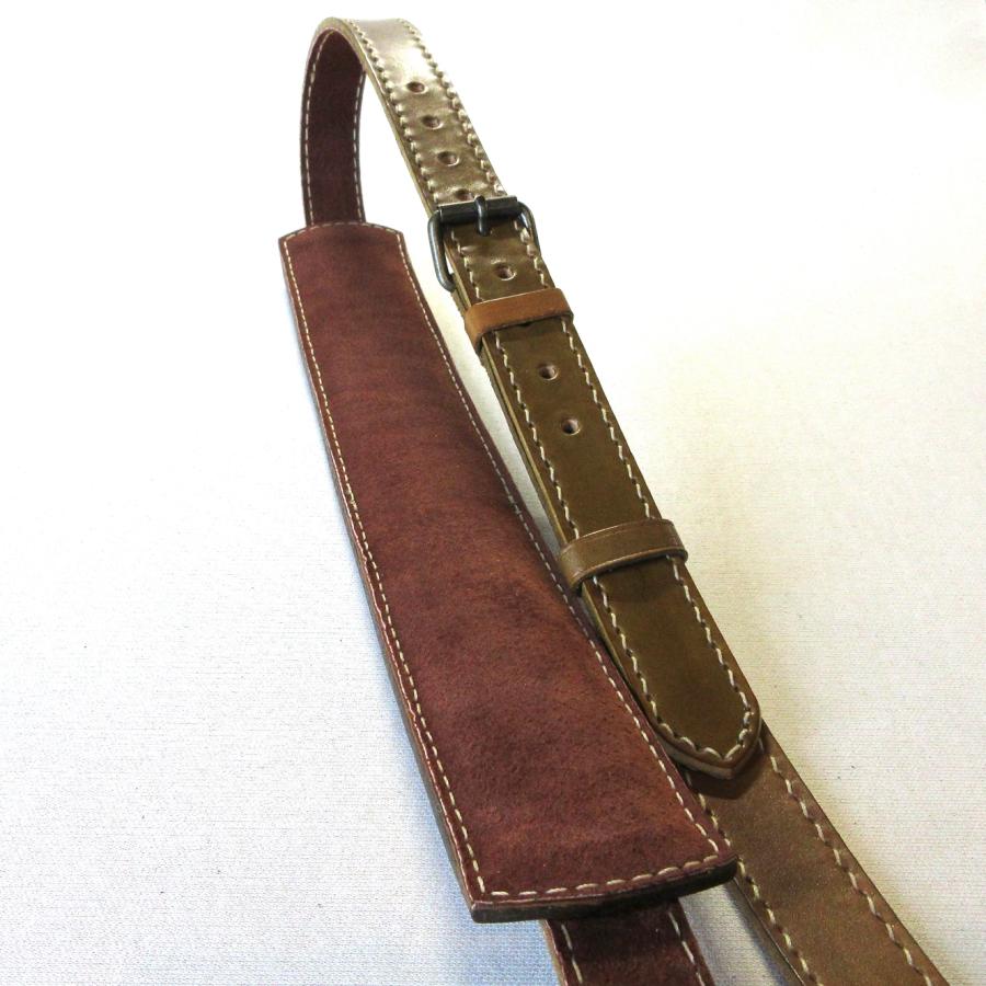 本革製ギター・ストラップ（スリムタイプ/ネイティブ・カービング