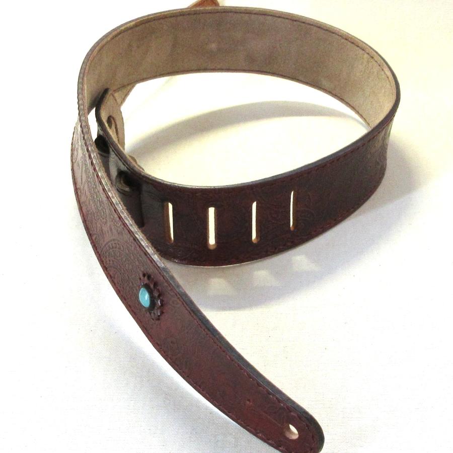 本革製ギター・ストラップ（ターコイズ／ペイズリー） |  | 02